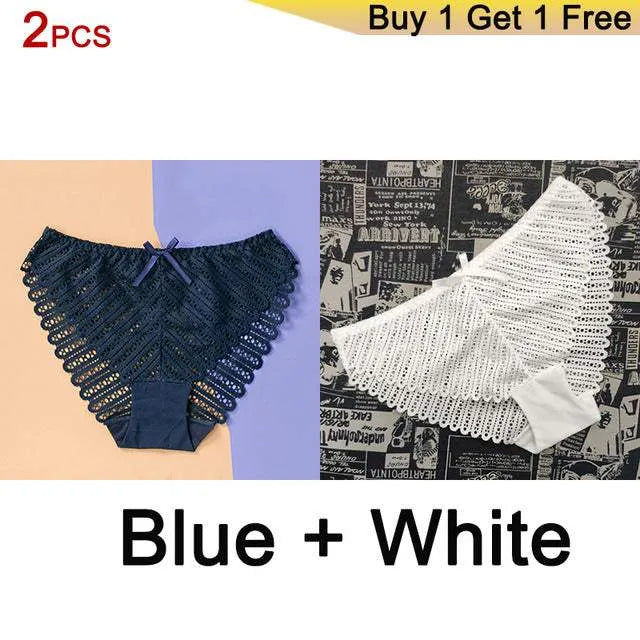Sexy Lingerie Panties Women's Ladies Panties 2 Items Blue white One size 0 - Tophatter Daily Deals