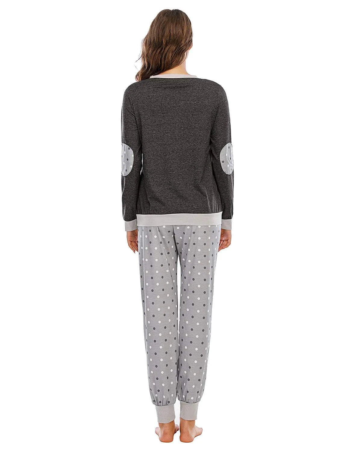 Long Sleeve Top and Polka Dot Pants Set Loungewear Sets - Tophatter Daily Deals
