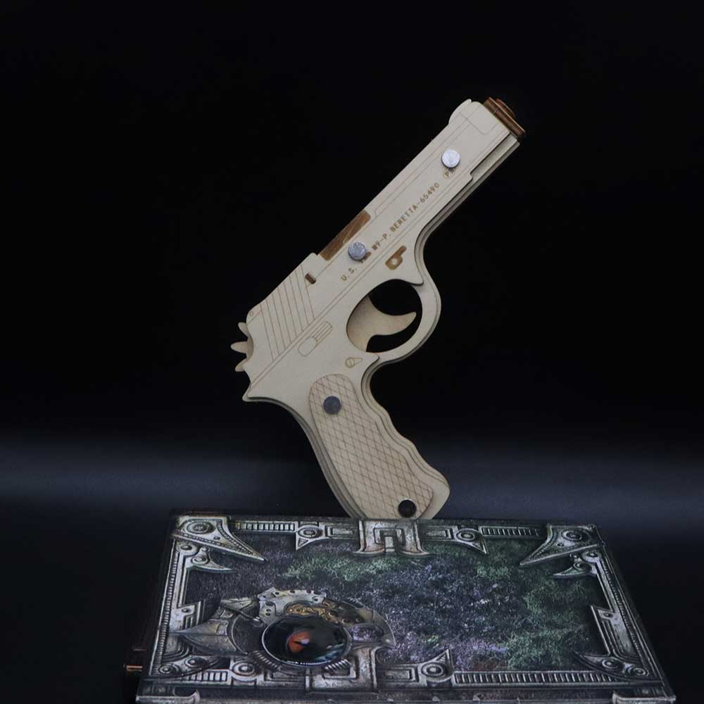 Assembled Beretta Wooden Rubber Band Gun Model Kit - Tophatter Daily Deals