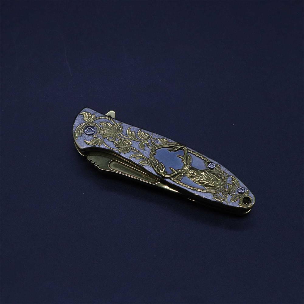 Fantastic Reindeer in the Mirror Folding Knife - Tophatter Daily Deals