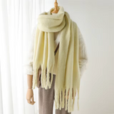 Warm Cozy Womens Winter Scarf - Blanket Fringe Plush Yellow One Size - Tophatter Daily Deals