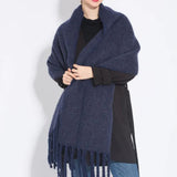 Oversized Women Scarf - Long Fringed Fluffy Wool Winter - Tophatter Daily Deals