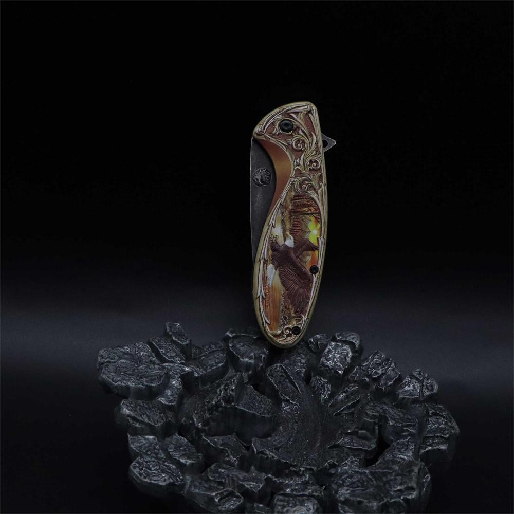 3D Sculpture Eagle Relief Folding Knife - Tophatter Daily Deals