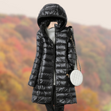 Waterproof Women’s Puffer Coat - Mid Thigh, Lightweight Black - Tophatter Daily Deals