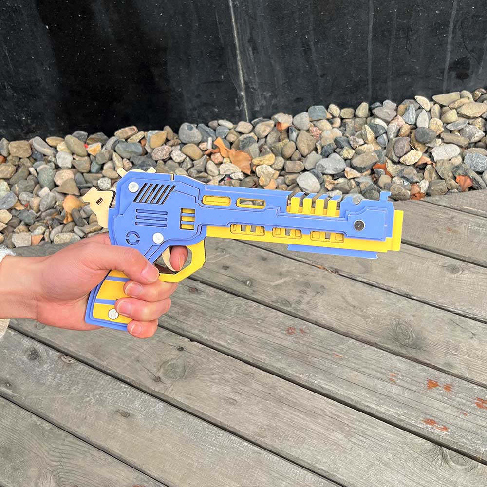 Battle Wolf 3D Gun Puzzle Wooden Rubber Band Gun Model Kit - Tophatter Daily Deals