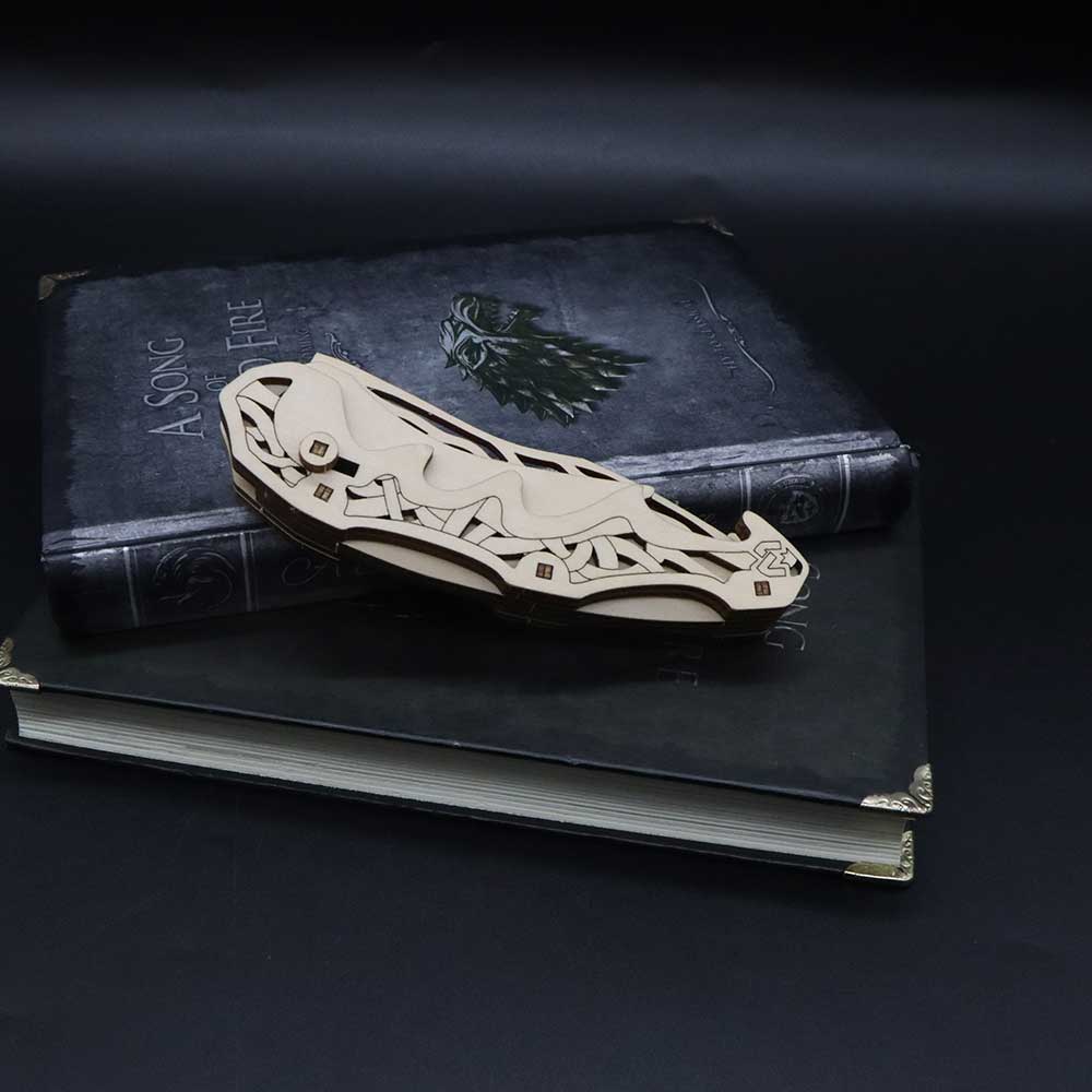 3D Folding Knife Puzzle Wooden Model Kit - Tophatter Daily Deals
