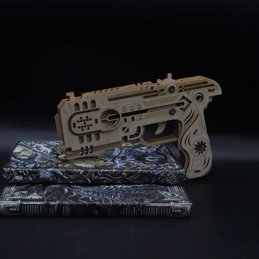 3D Wooden Kit Training Dragon Rubber Band Pistol Model Kit - Tophatter Daily Deals