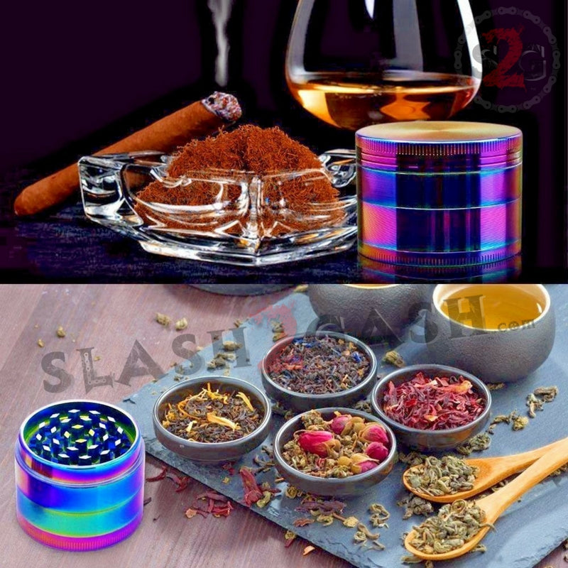 Rainbow Stainless Steel Magnetic Spice Herb Grinder 4 piece - 3 Sizes Smoking Accessories - Tophatter Daily Deals