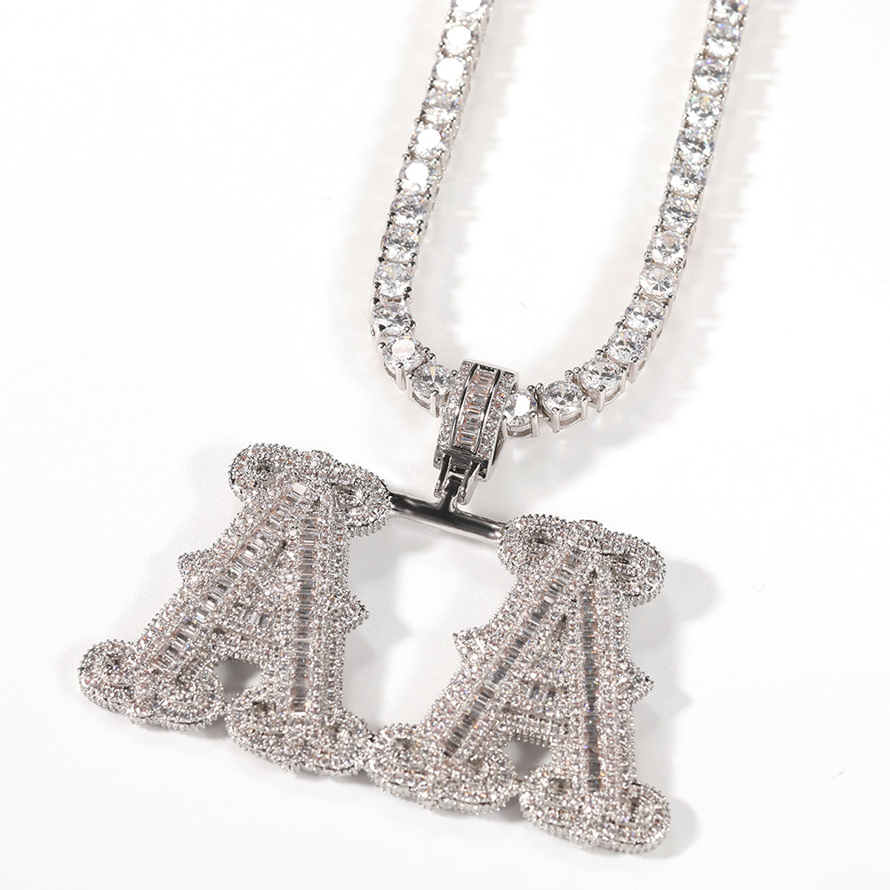 Alphabet Necklace Hip Hop Full Of Diamonds With Spiked Rock Candy Letters 7 - Tophatter Daily Deals