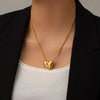 Inlaid Zircon Heart Stainless Steel Necklace Necklaces - Tophatter Daily Deals