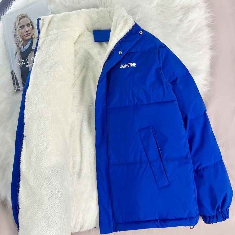 Warm Relaxed Women’s Puffer Jacket - Oversized Fleece Winter Dark Blue 3D Changing Face Moving Picture Frame - Tophatter Daily Deals