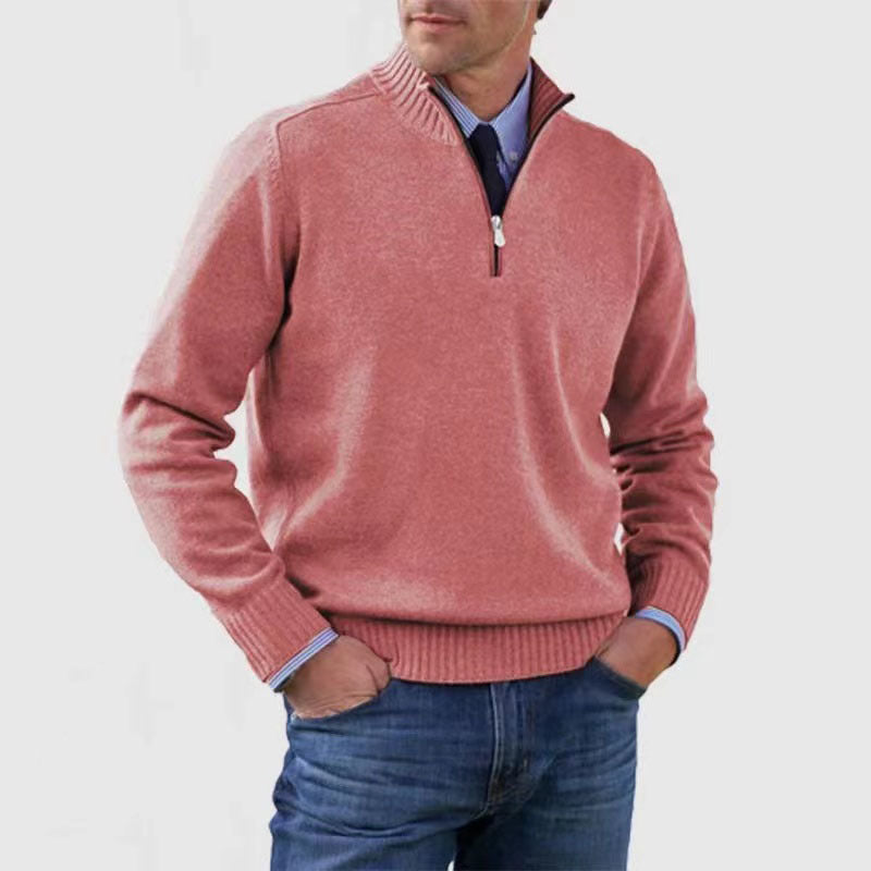 Soft Men's Stand Collar Sweater - Slim Fit, Acrylic Pink 3D Changing Face Moving Picture Frame - Tophatter Daily Deals
