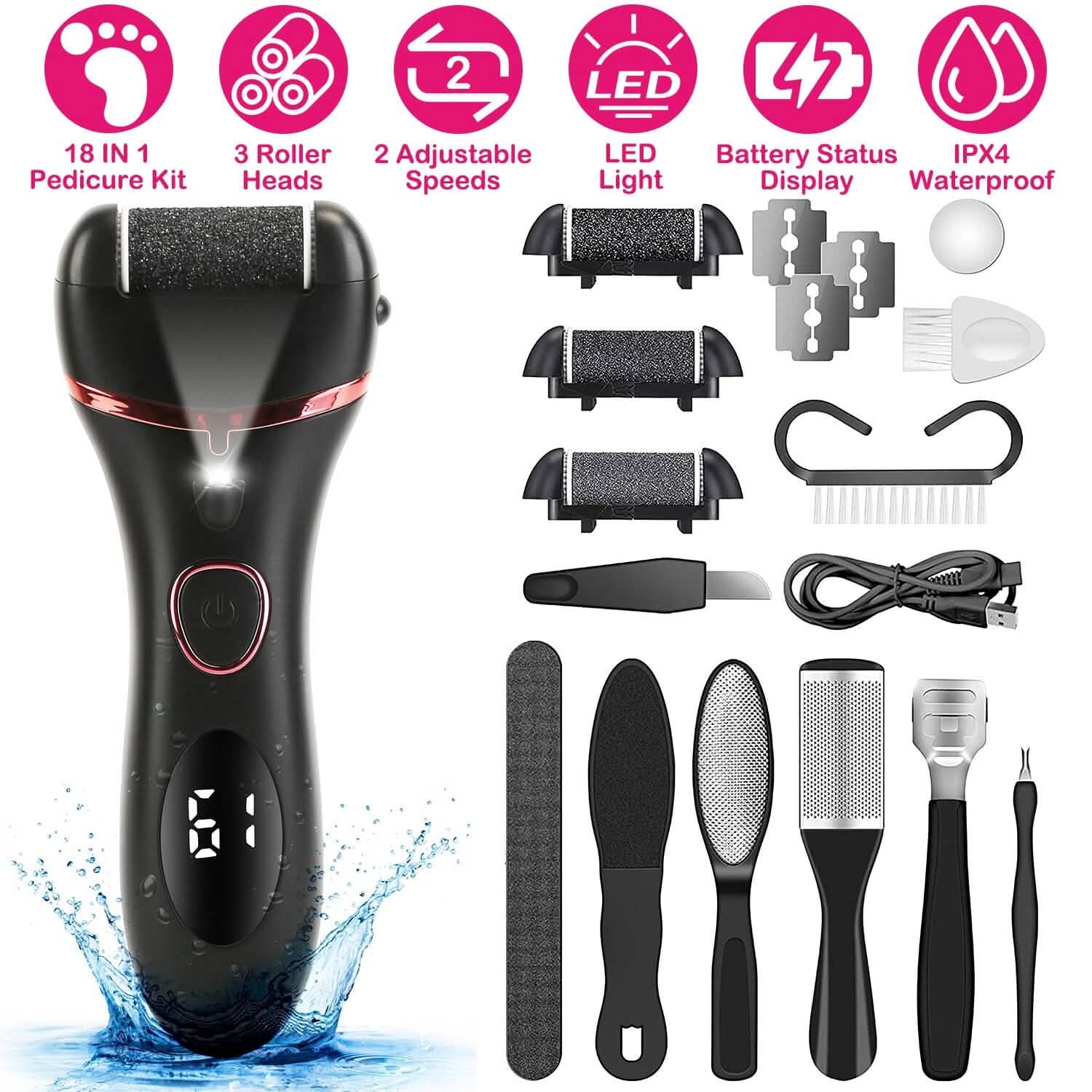 18-in-1 Electric Foot Callus Remover Tool Beauty & Personal Care - Tophatter Daily Deals