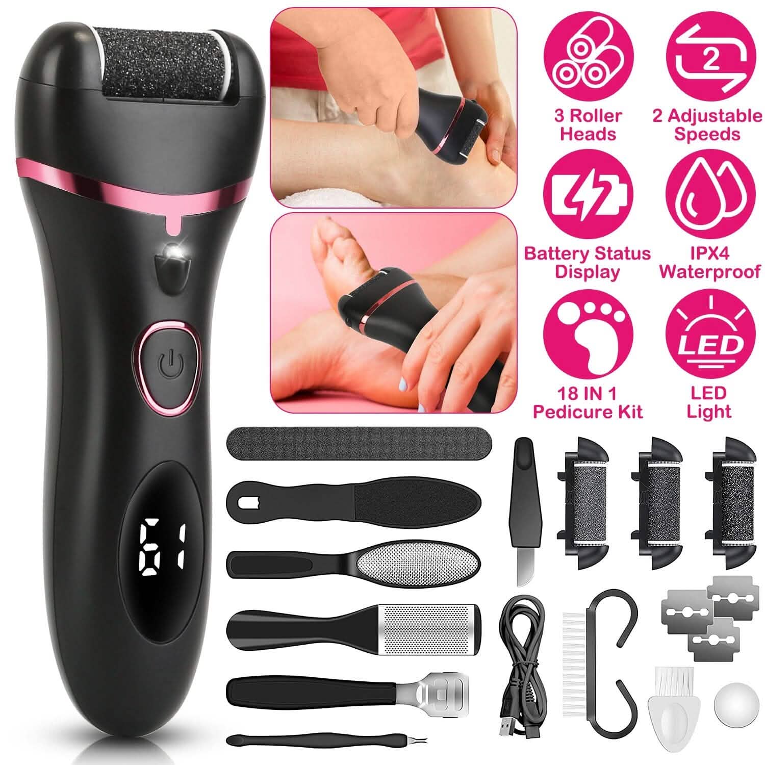 18-in-1 Electric Foot Callus Remover Tool Beauty & Personal Care - Tophatter Daily Deals