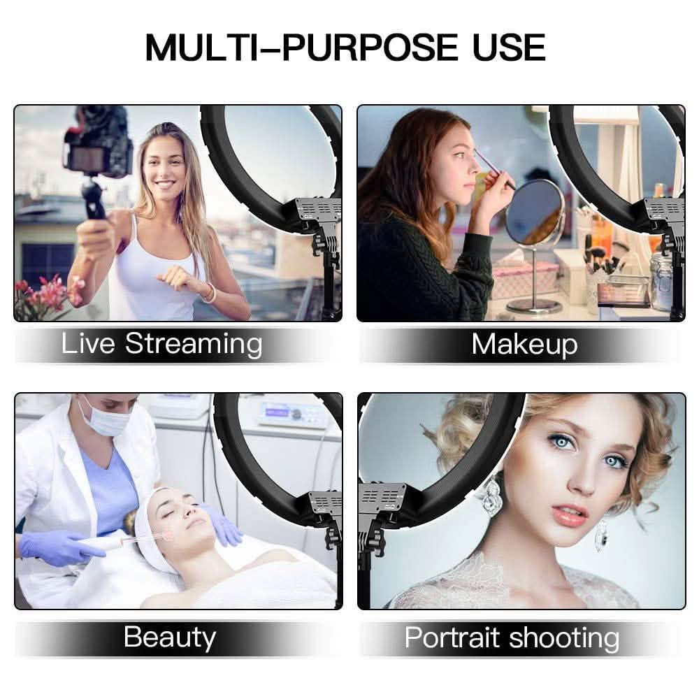 18" LED Ring Light 55W 3200K-5 600K Dimmable Selfie Ring Light Beauty & Personal Care - Tophatter Daily Deals
