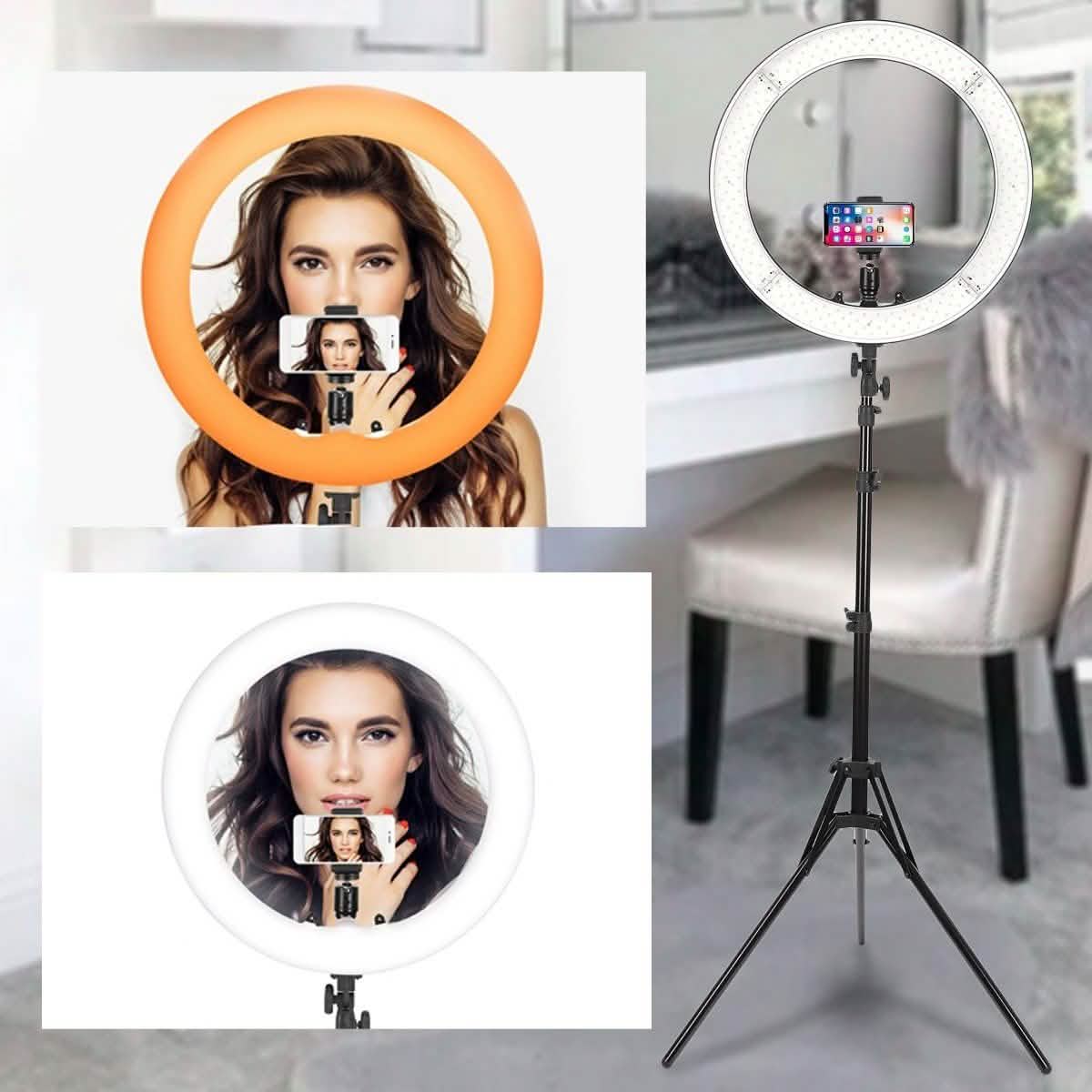 18" LED Ring Light 55W 3200K-5 600K Dimmable Selfie Ring Light Beauty & Personal Care - Tophatter Daily Deals