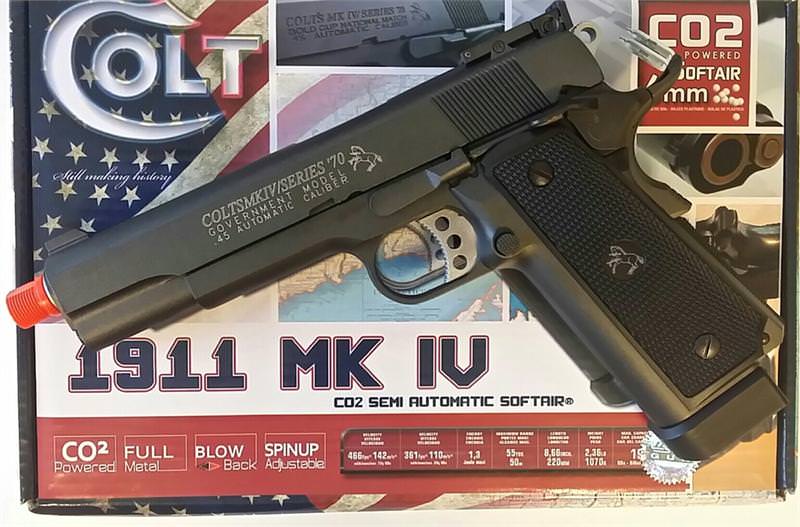 KWC Colt 1911 MKIV Full Metal Co2 Blowback Airsoft Pistol - Tophatter's Guns'N'Weapons Store Collectible Weapons - Tophatter Daily Deals