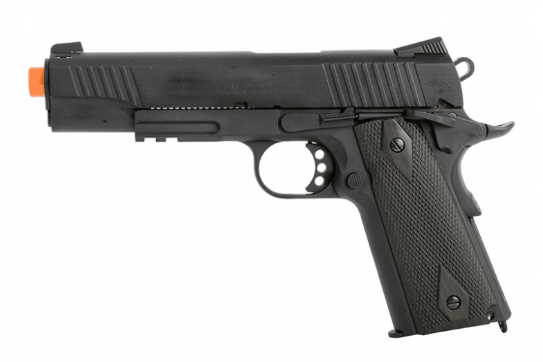 Colt Full Metal 1911 .45 ACP CO2 Rail Gun Blowback Airsoft Pistol Black - Tophatter's Guns'N'Weapons Store - FREE SHIPPING Collectible Weapons - Tophatter Daily Deals