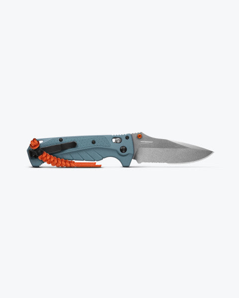 Benchmade Adira - Depth Blue Grivory Handle - Axis Lock - Serrated CPM-Magnacut - 18060S Knives - Tophatter Daily Deals