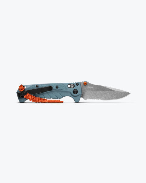 Benchmade Mini Adira - Depth Blue Grivory Handle - Axis Lock - Serrated CPM-Magnacut - 18065S Knives - Tophatter Daily Deals