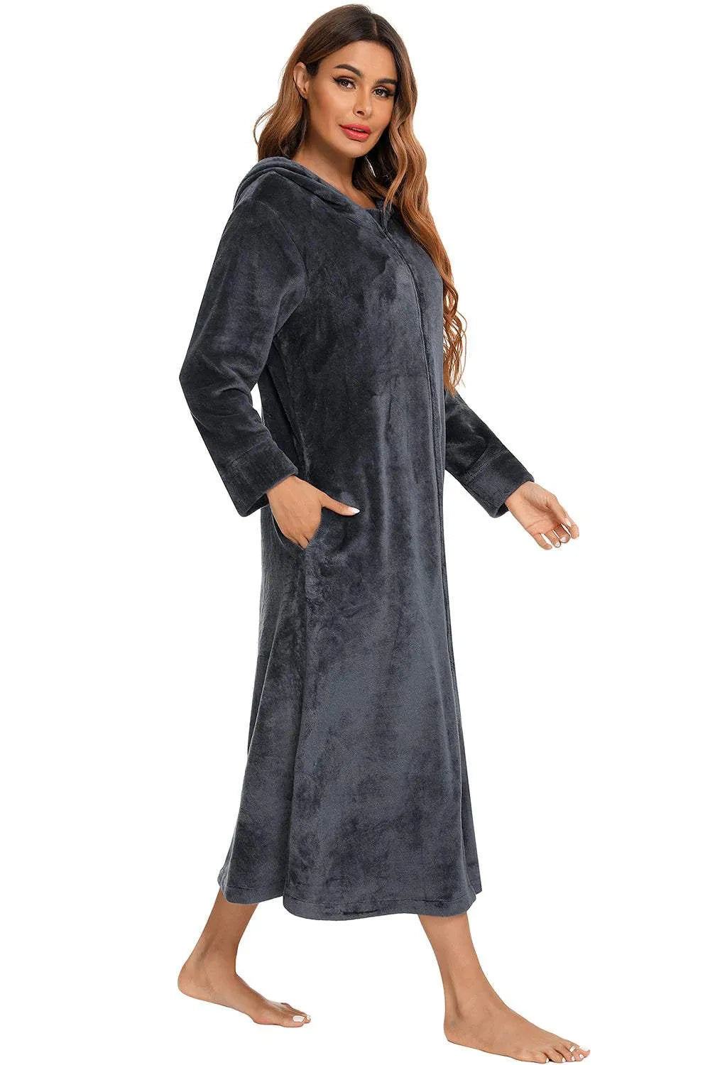 Zip Front Hooded Night Dress with Pockets Sleep Dresses Apparel & Accessories Fast Shipping Free Shipping H#Y HOT DEALS HOME PAGE Lingerie Sleepwear Loungewear New Deals sexy lingerie Ship From Overseas Ship from USA Sleep Sleep Dresses sleepwear Sleepwear & Loungewear USA USA STOCK women lingerie Women's Fashion - Tophatter Daily Deals And Savings