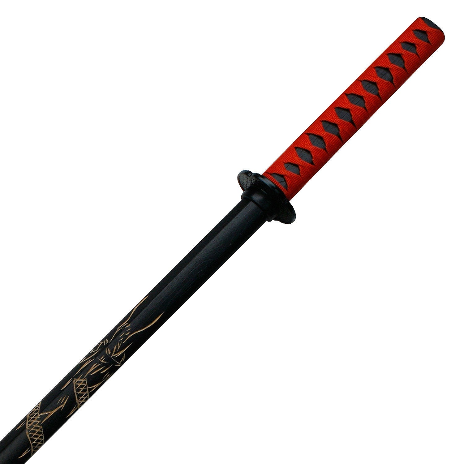 BLADESUSA - MARTIAL ARTS TRAINING EQUIPMENT - SAMURAI WOODEN TRAINING SWORD WITH ENGRAVED DRAGON - Tophatter Daily Deals