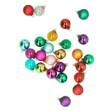 Box Of 25 Multicoloured Mini Glass Christmas Baubles Tree Decorations - 3.5cm Baubles - Tophatter Daily Deals