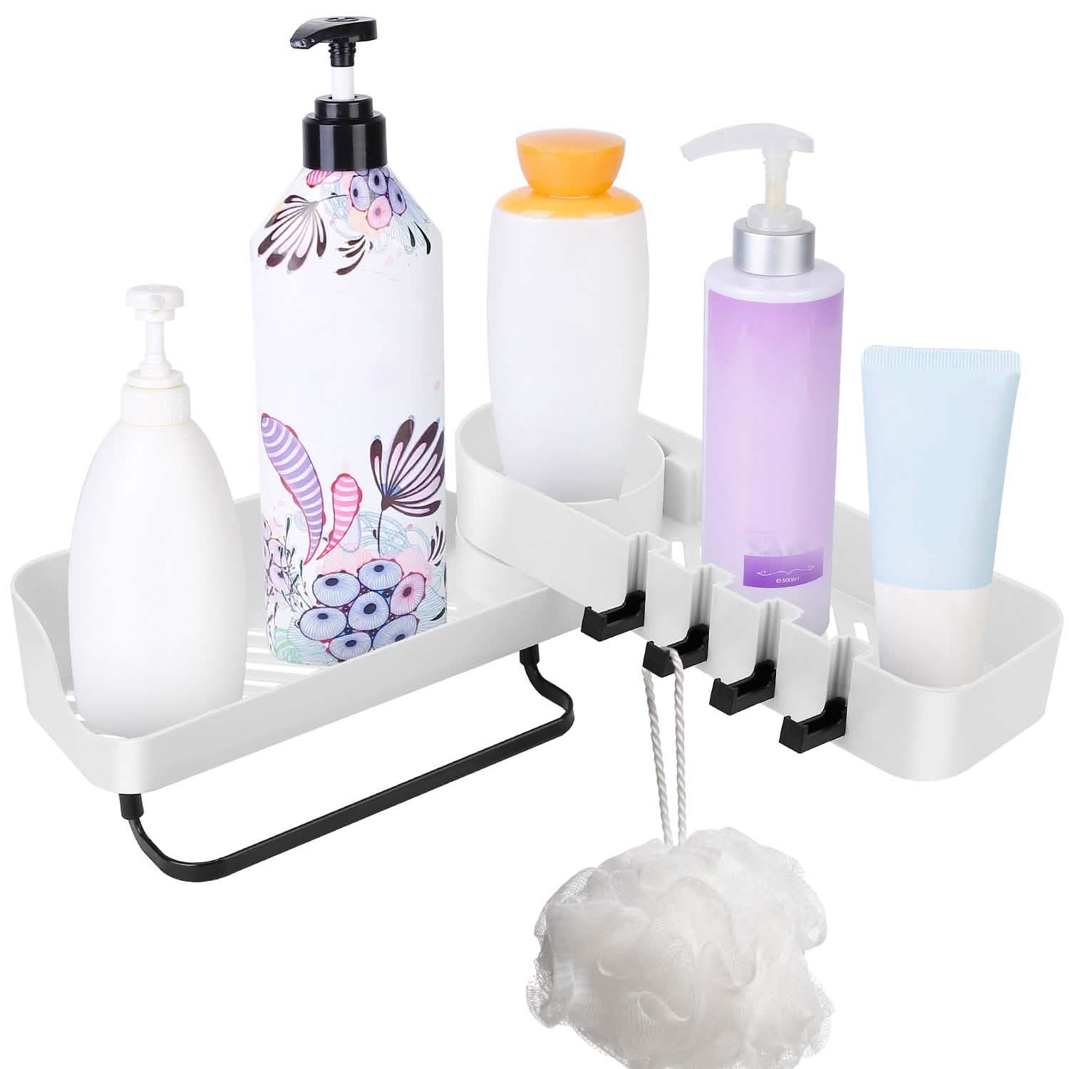 180° Rotatable Bathroom Corner Caddy Shelf Bath - Tophatter Daily Deals