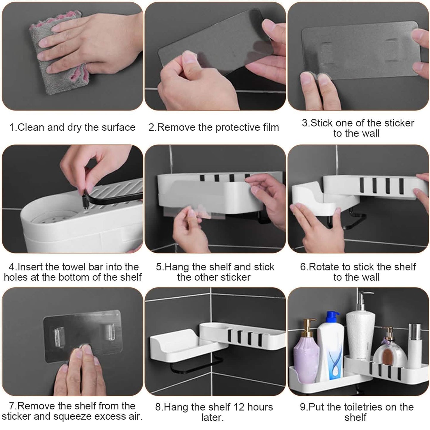 180° Rotatable Bathroom Corner Caddy Shelf Bath - Tophatter Daily Deals