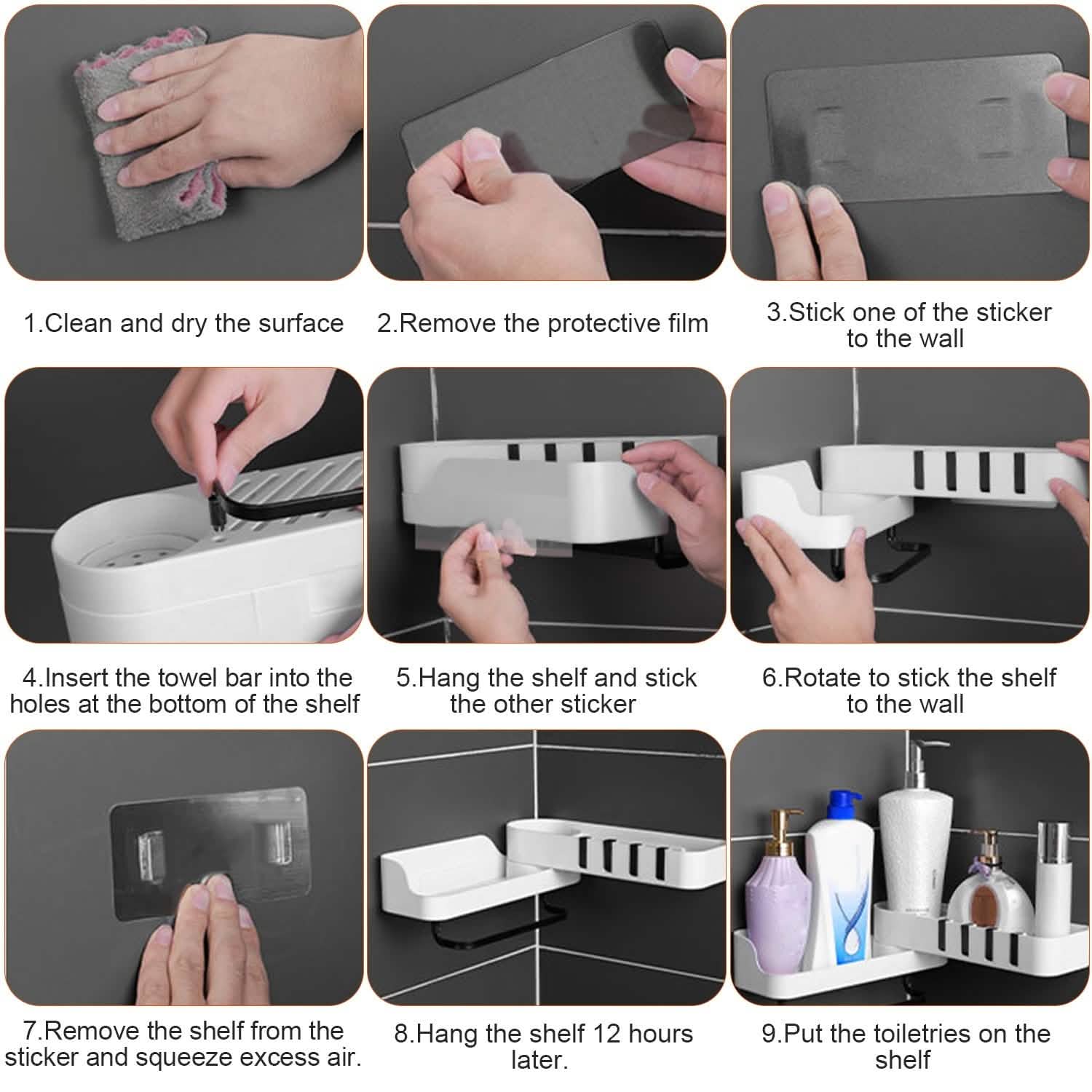 180° Rotatable Bathroom Corner Caddy Shelf Bath - Tophatter Daily Deals
