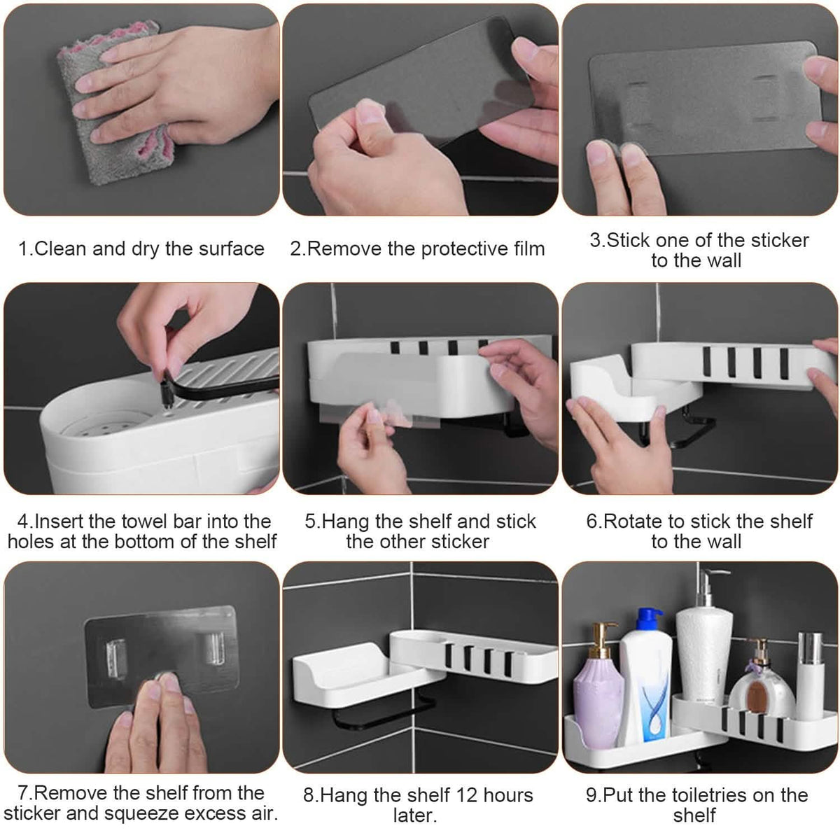 180° Rotatable Bathroom Corner Caddy Shelf Bath - Tophatter Daily Deals