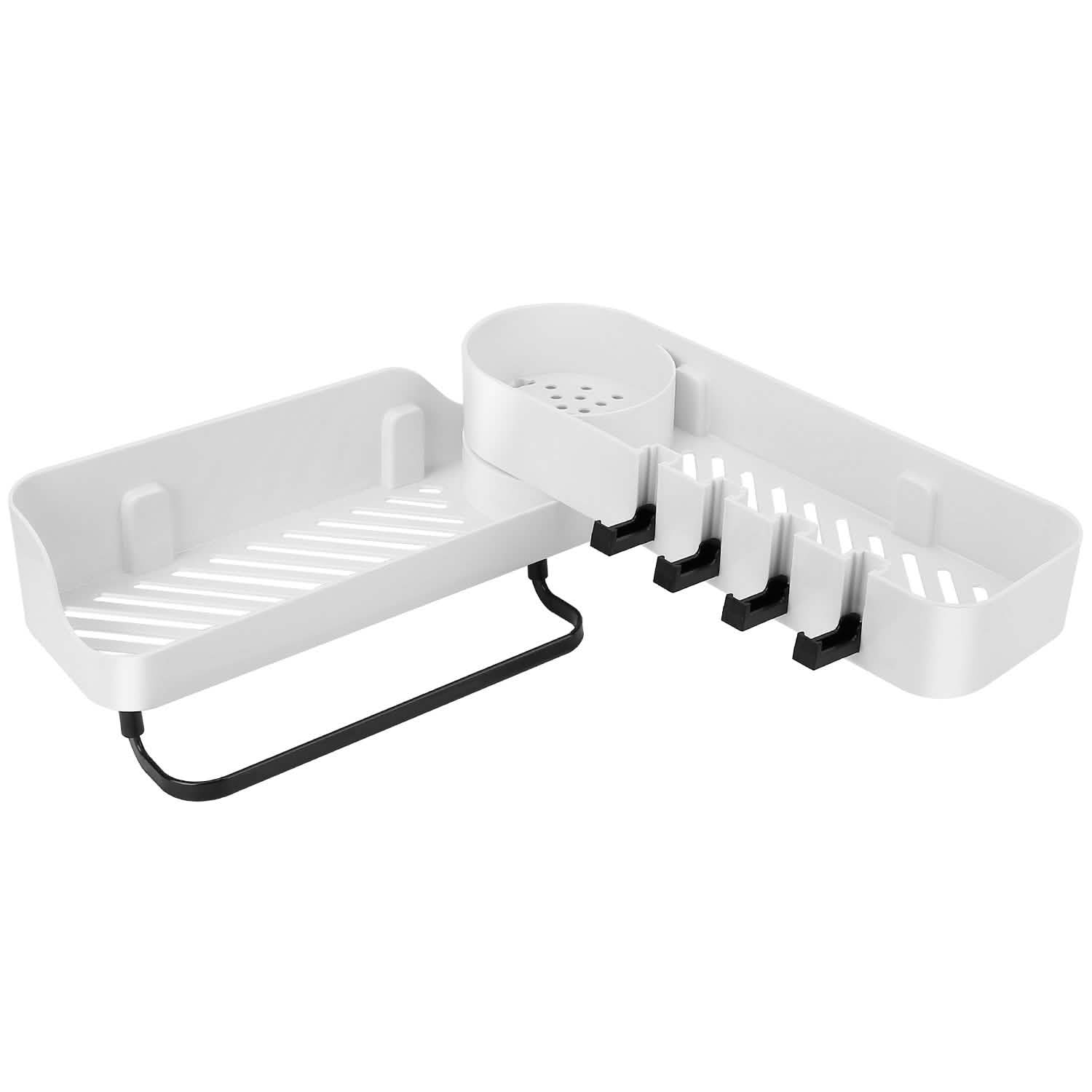 180° Rotatable Bathroom Corner Caddy Shelf Bath - Tophatter Daily Deals