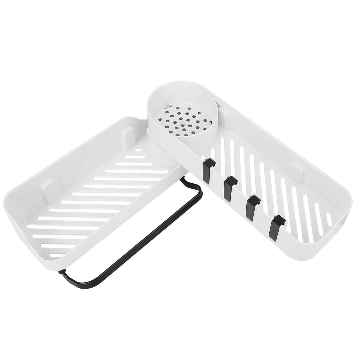 180° Rotatable Bathroom Corner Caddy Shelf Bath - Tophatter Daily Deals