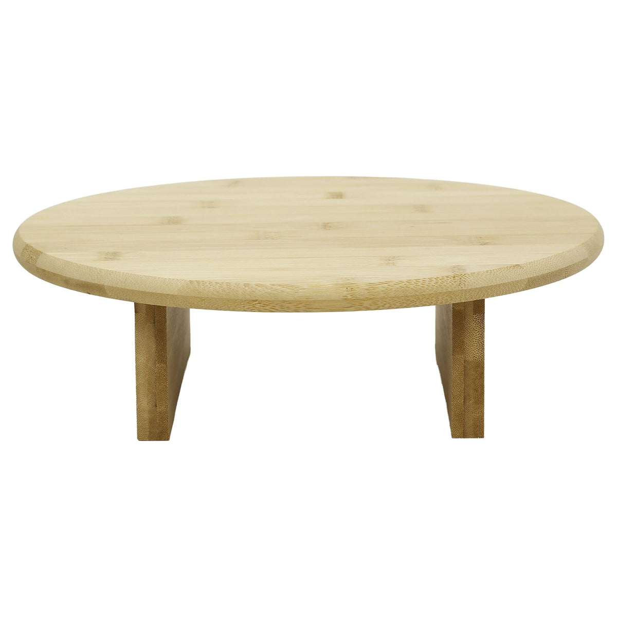 Wooden Raised Round Serving Platter 30cm, Footed Serving Board for Cake & Pastry Serving Board - Tophatter Daily Deals