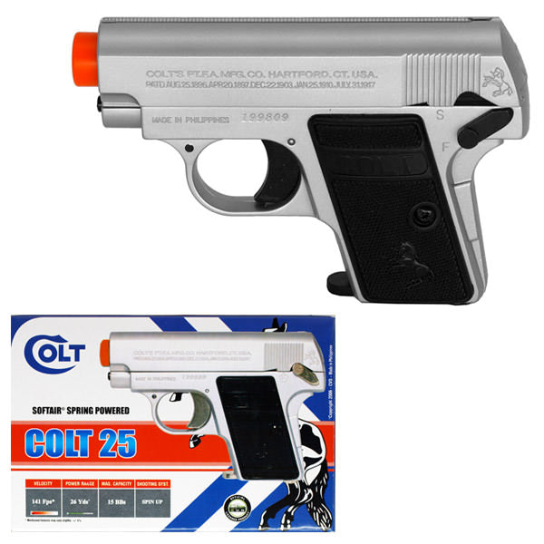 Colt .25 Silver FPS-141 Spring Airsoft Pistol - TOPHATTER'S ARMORY DEALS Collectible Weapons - Tophatter Daily Deals