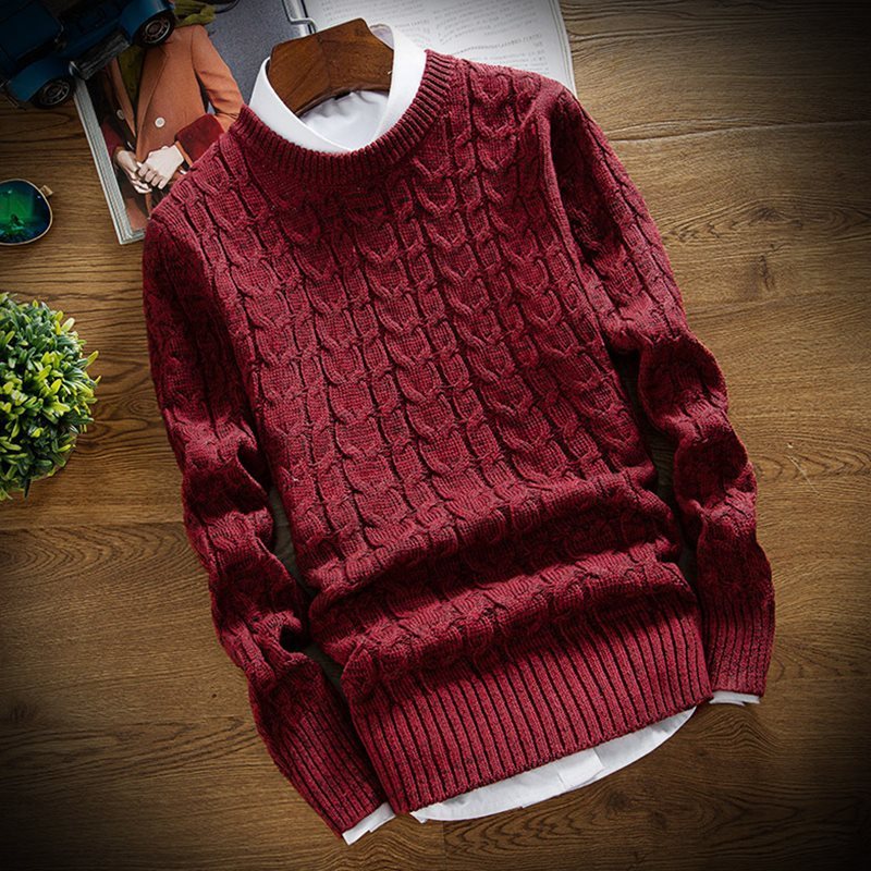 Autumn and winter turtleneck sweater Red wine 0 - Tophatter Daily Deals