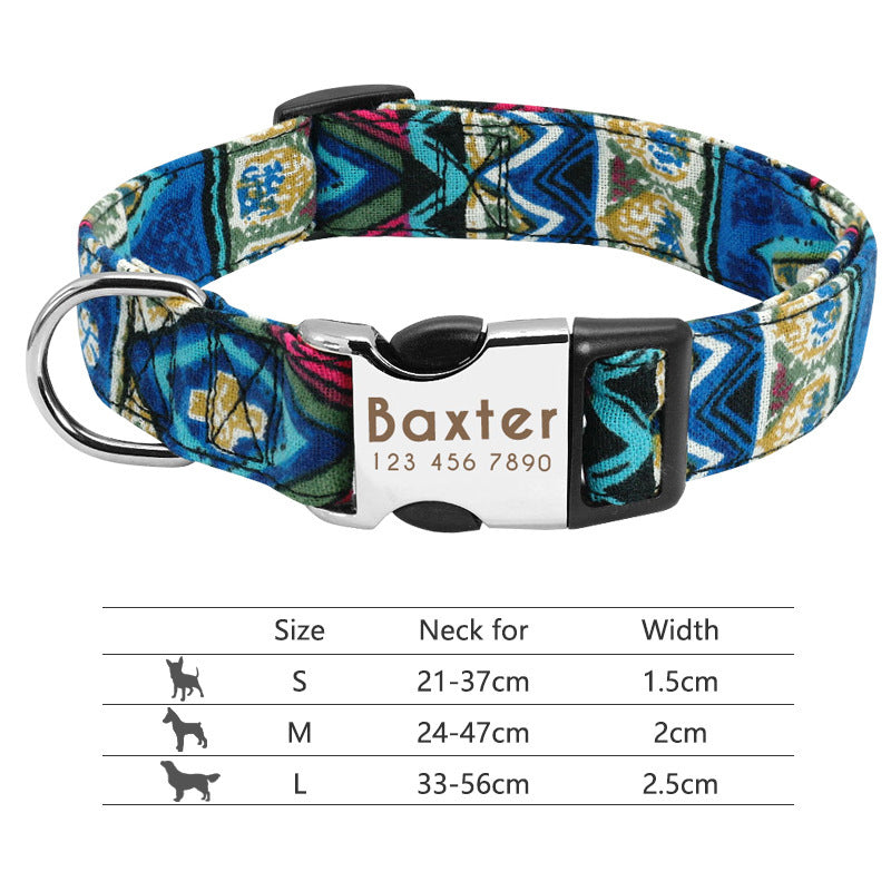 Adjustable Nylon Dog Collar Personalized Dogs Cat ID 013Blue 7 - Tophatter Daily Deals