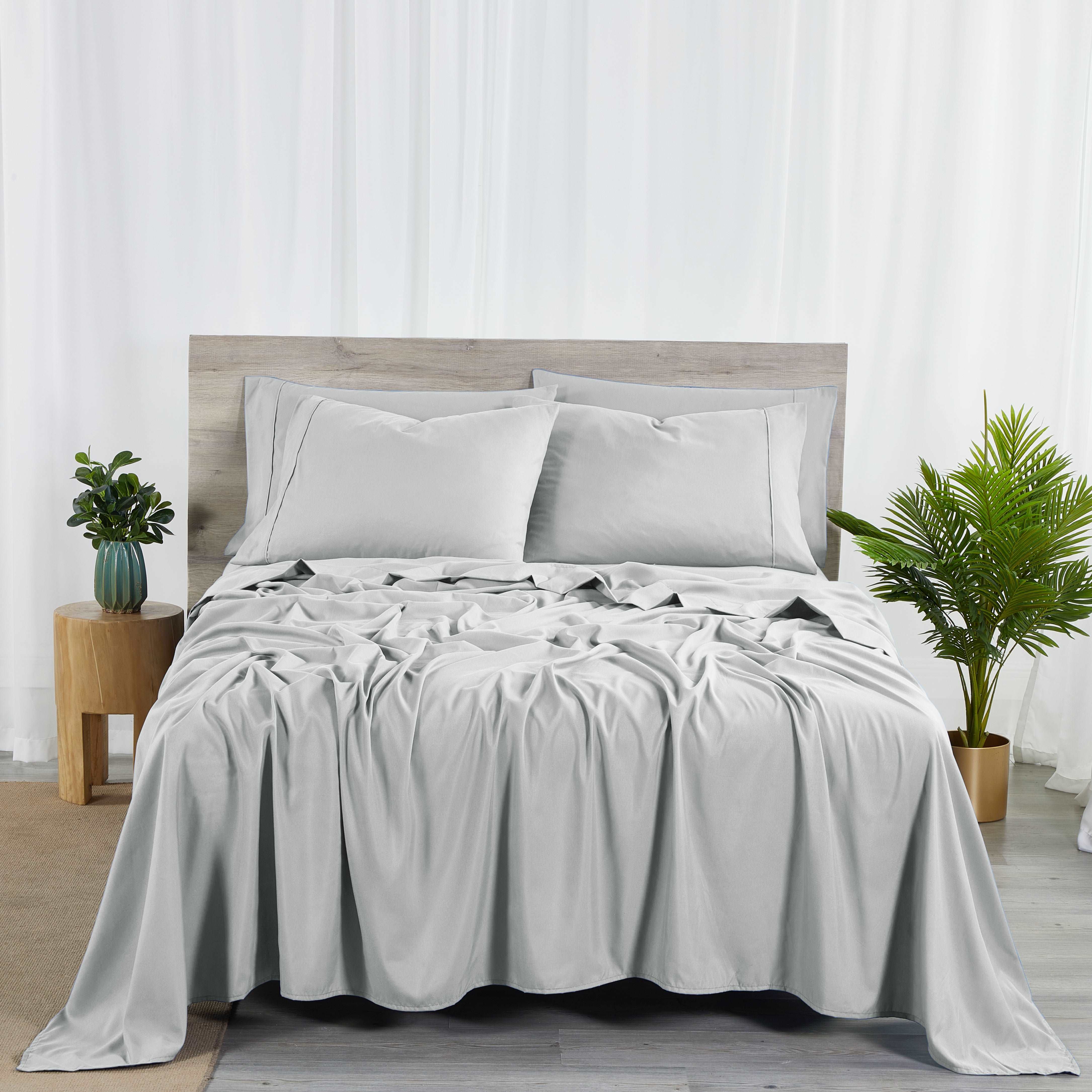 Bibb Home Bamboo 2000 Count 6 Piece Sheet Set with Sure Grip Silver Bedding - Tophatter Daily Deals