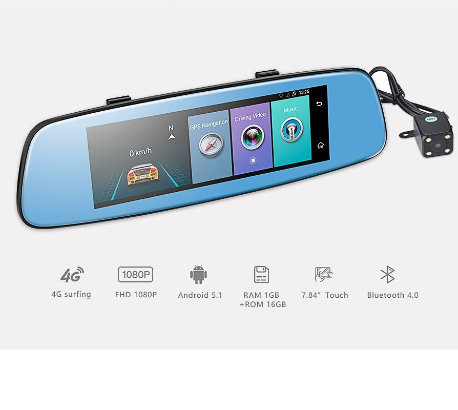 8 Inch 4G Android cloud mirror driving recorder Photo Color 4G 0 - Tophatter Daily Deals
