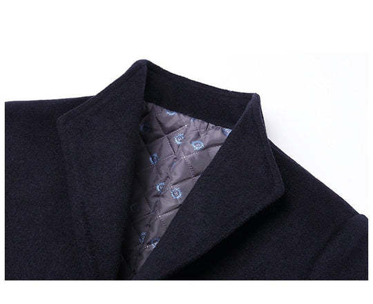 Warm Men’s Wool Coat - Single-Breasted Mid-Thigh, Winter 3D Changing Face Moving Picture Frame - Tophatter Daily Deals