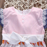Baby Girl Flying Sleeve Lace Up Triangle Romper 0 - Tophatter Daily Deals