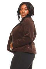 Women's Plus Size Pink Button Up Collar Blazer Plus Size / Tops - Tophatter Daily Deals