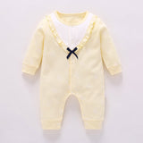 Baby autumn princess spring and autumn jumpsuit Yellow 0 - Tophatter Daily Deals