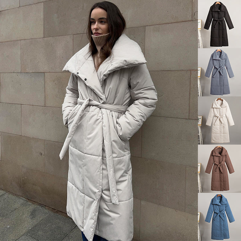 Warm Oversized Women Long Coat - Quilted Cotton For Winter 3D Changing Face Moving Picture Frame - Tophatter Daily Deals