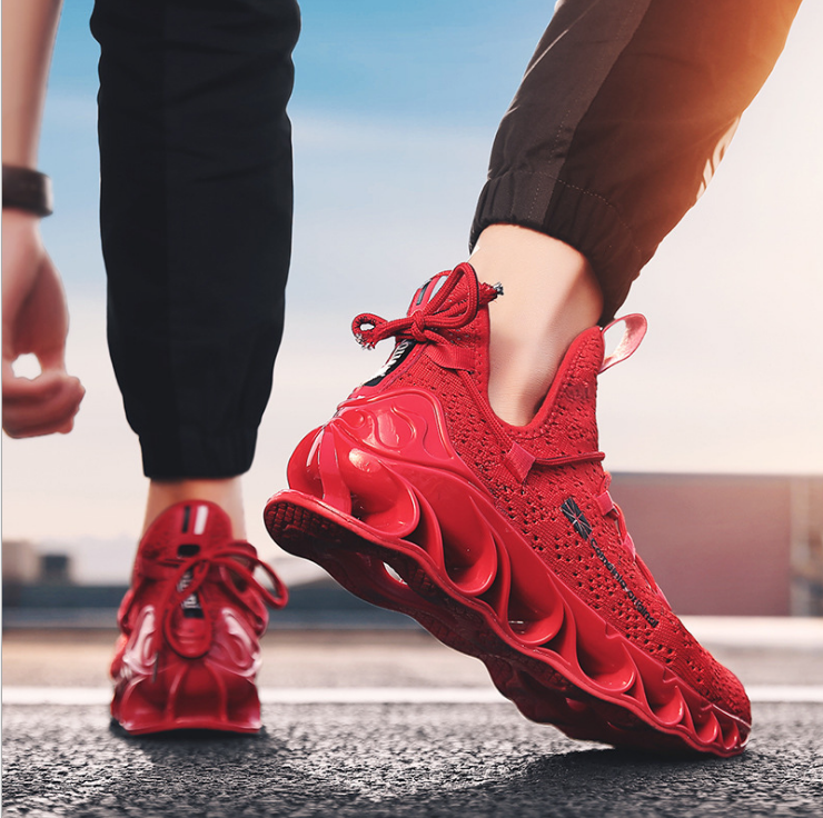 All Red Mesh Sports shoes running Unisex shoes Red 0 - Tophatter Daily Deals