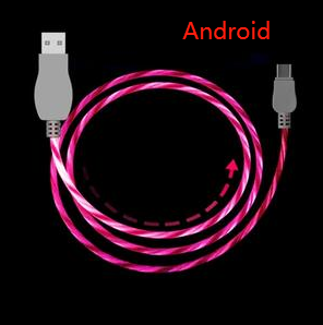 1M led charging cable Pink Android 0 - Tophatter Daily Deals