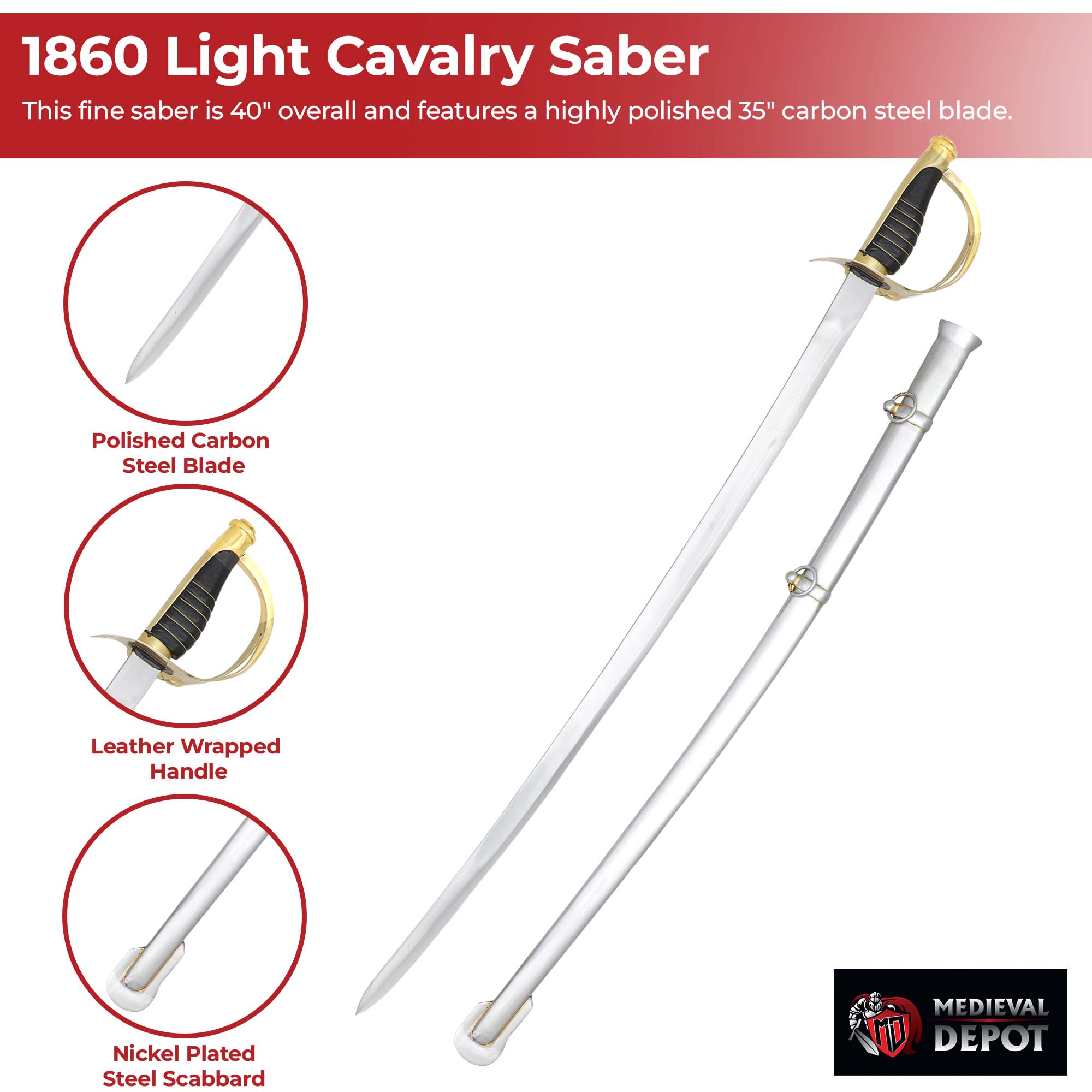 1860 Light Cavalry Saber historical period - Tophatter Daily Deals