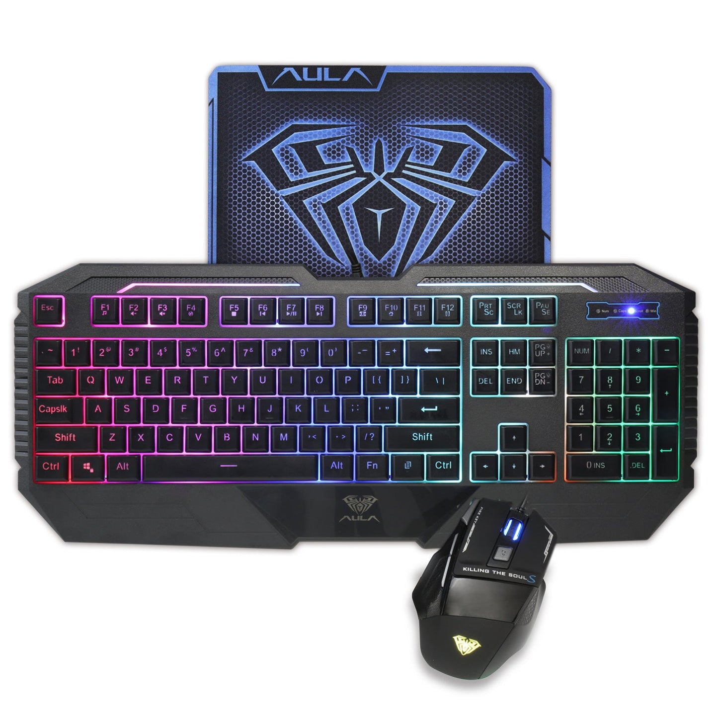 Backlit keyboard and mouse set Black 0 - Tophatter Daily Deals