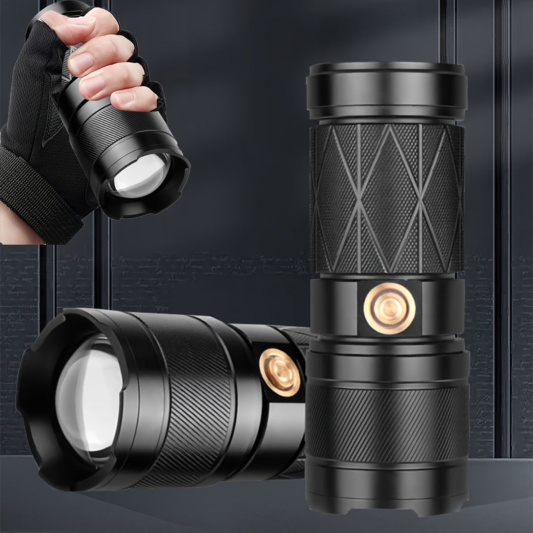 Tactical Flashlight Rechargeable Zoomable 8 Modes Camping & Hiking - Tophatter Daily Deals
