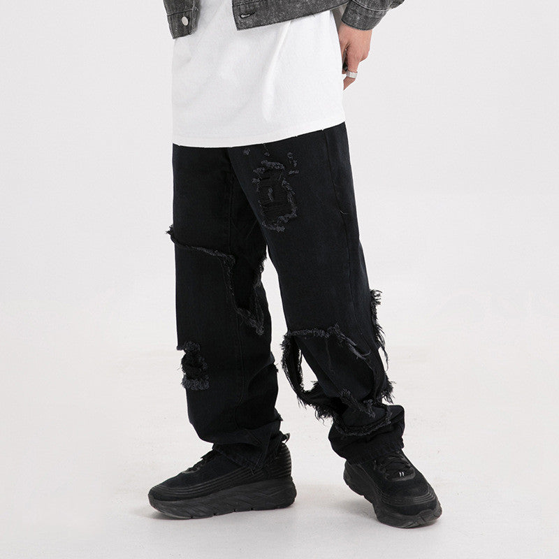 Black plus size loose jeans menswear 0 - Tophatter Daily Deals